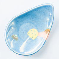 作家 柴田礼美 しずく皿20-きのこ/ブルー 作家 柴田礼美 陶磁器作家もの