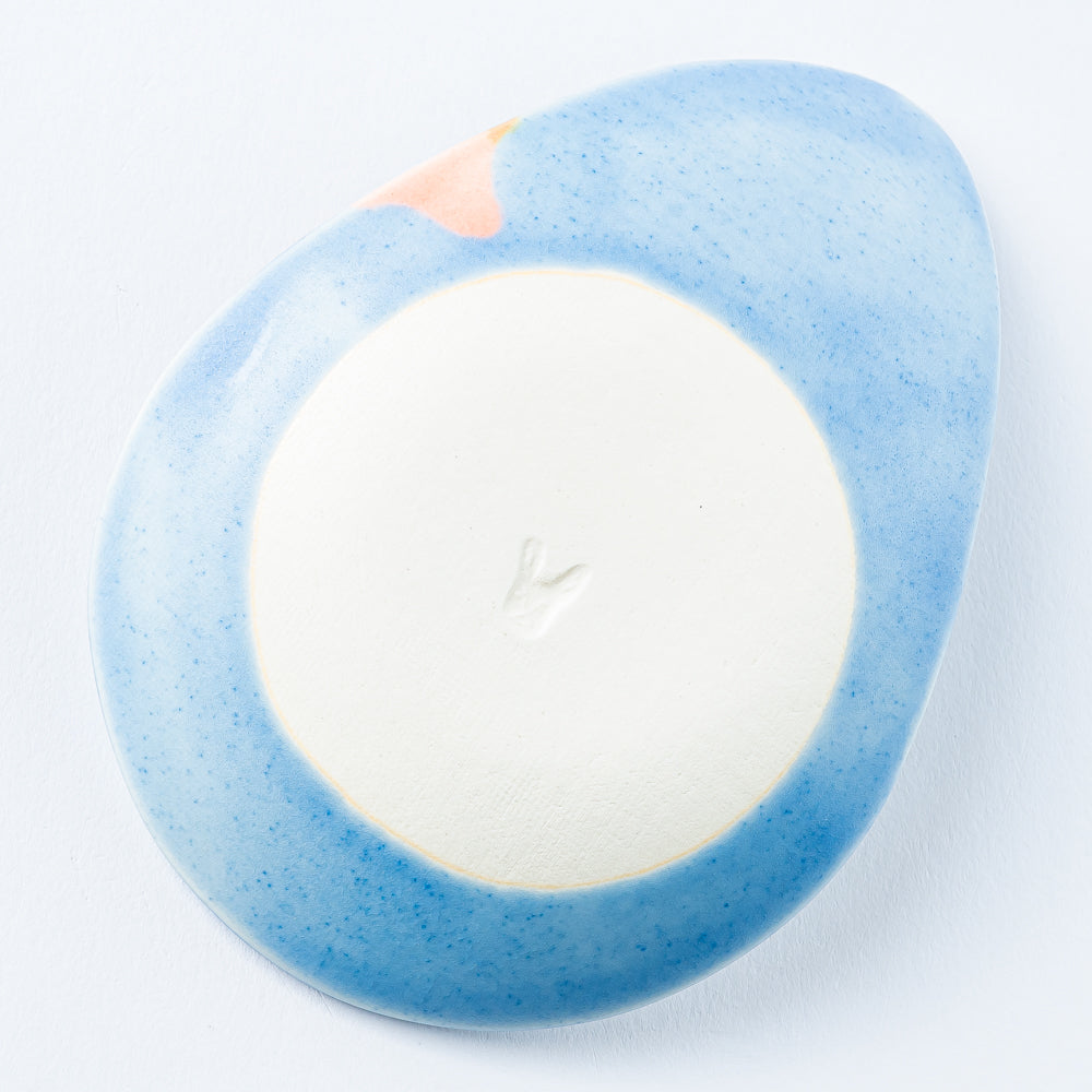 作家 柴田礼美 しずく皿20-きのこ/ブルー 作家 柴田礼美 陶磁器作家もの