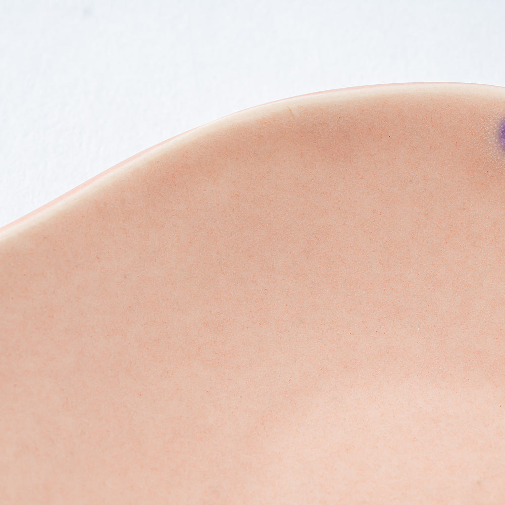 作家 柴田礼美 しずく皿20-なまけもの/ピンク 作家 柴田礼美 陶磁器作家もの