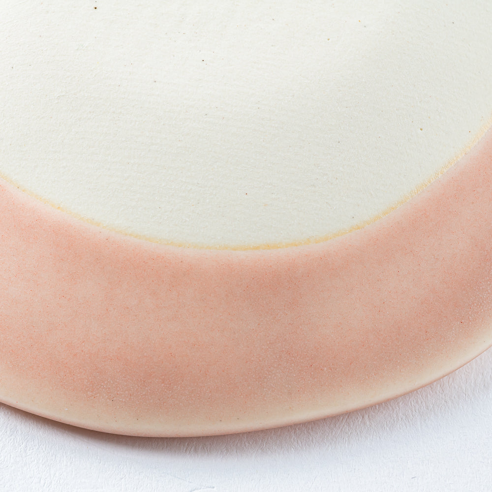 作家 柴田礼美 しずく皿20-なまけもの/ピンク 作家 柴田礼美 陶磁器作家もの