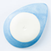 作家 柴田礼美 しずく皿20-ふくろう/ブルー 作家 柴田礼美 陶磁器作家もの