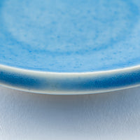 作家 柴田礼美 しずく皿20-ふくろう/ブルー 作家 柴田礼美 陶磁器作家もの