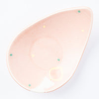 作家 柴田礼美 しずく皿20-ろうそく/ピンク 作家 柴田礼美 陶磁器作家もの