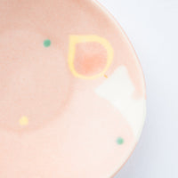 作家 柴田礼美 しずく皿20-ろうそく/ピンク 作家 柴田礼美 陶磁器作家もの