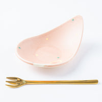 作家 柴田礼美 しずく皿20-ろうそく/ピンク 作家 柴田礼美 陶磁器作家もの