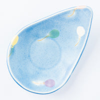 作家 柴田礼美 しずく皿20-風船/ブルー 作家 柴田礼美 陶磁器作家もの