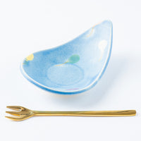 作家 柴田礼美 しずく皿20-風船/ブルー 作家 柴田礼美 陶磁器作家もの