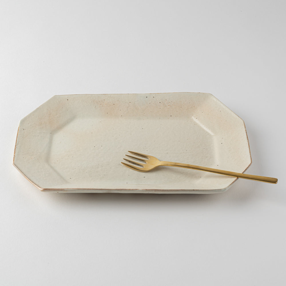 古谷製陶所 鉄散 八角プレート 大 信楽焼 古谷製陶所 信楽焼