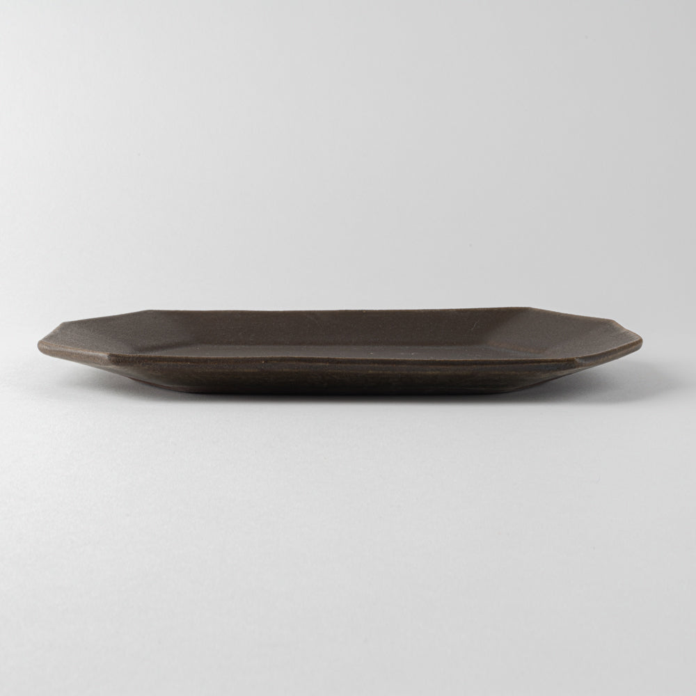 古谷製陶所 サビ釉 八角プレート 大 信楽焼 古谷製陶所 信楽焼