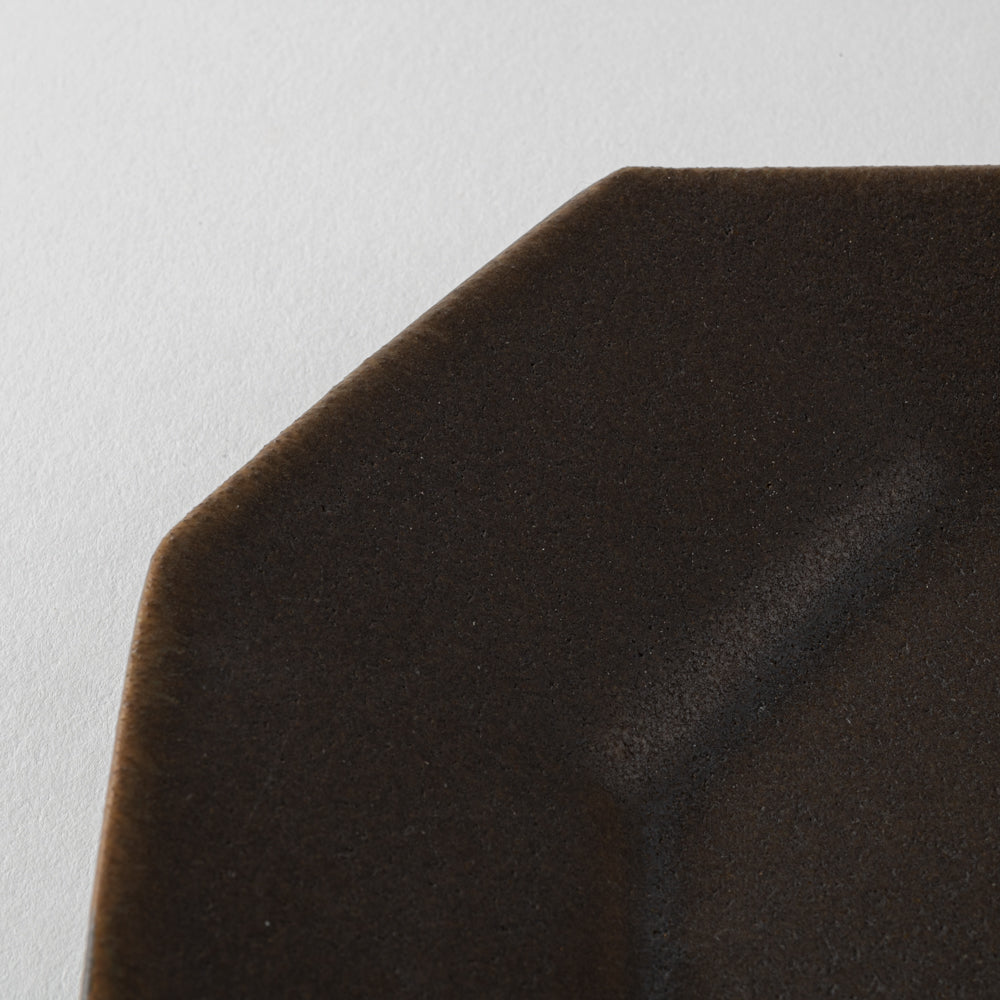 古谷製陶所 サビ釉 八角プレート 大 信楽焼 古谷製陶所 信楽焼