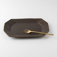 古谷製陶所 サビ釉 八角プレート 大 信楽焼 古谷製陶所 信楽焼