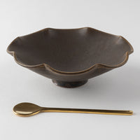 古谷製陶所 サビ釉 輪花小鉢 信楽焼 古谷製陶所 信楽焼