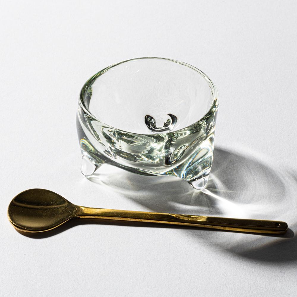 ガラス工房てとてと 三つ足 豆鉢(クリア) ガラス工房てとてと 琉球ガラス