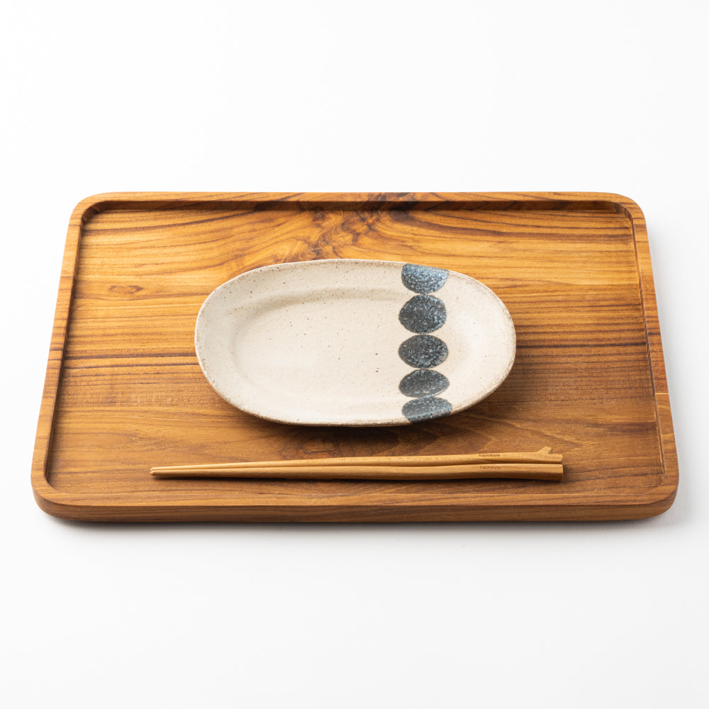 作家 岡村朝子 オーバル皿 小 dot A 作家 岡村朝子 陶磁器作家もの