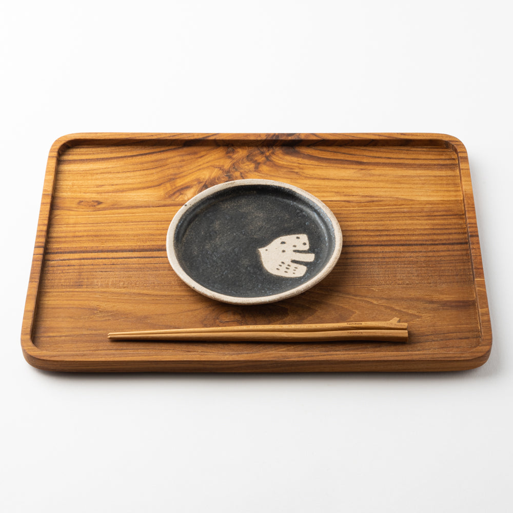 作家 岡村朝子 丸皿 小 bird A 作家 岡村朝子 陶磁器作家もの