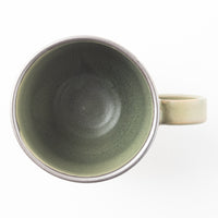 作家 佐藤牧子 お花マグカップ 緑 作家 佐藤牧子 陶磁器作家もの