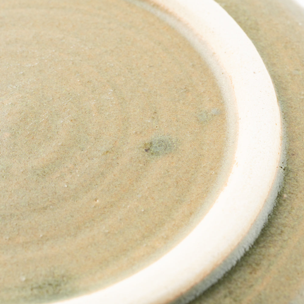 作家 佐藤牧子 お花豆皿 緑 作家 佐藤牧子 陶磁器作家もの