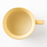 作家 佐藤牧子 お花マグカップ 黄色と緑 作家 佐藤牧子 陶磁器作家もの