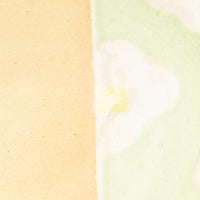 作家 佐藤牧子 お花プレートS 黄色と緑 作家 佐藤牧子 陶磁器作家もの