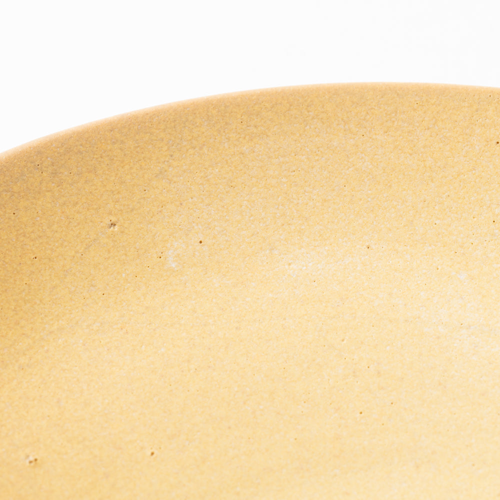 作家 佐藤牧子 お花プレートS 黄色と緑 作家 佐藤牧子 陶磁器作家もの