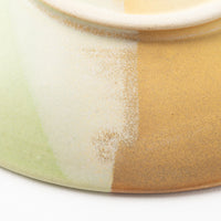 作家 佐藤牧子 お花プレートS 黄色と緑 作家 佐藤牧子 陶磁器作家もの