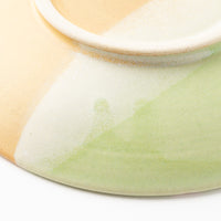 作家 佐藤牧子 お花プレートS 黄色と緑 作家 佐藤牧子 陶磁器作家もの