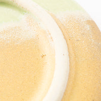 作家 佐藤牧子 お花豆皿 黄色と緑 作家 佐藤牧子 陶磁器作家もの