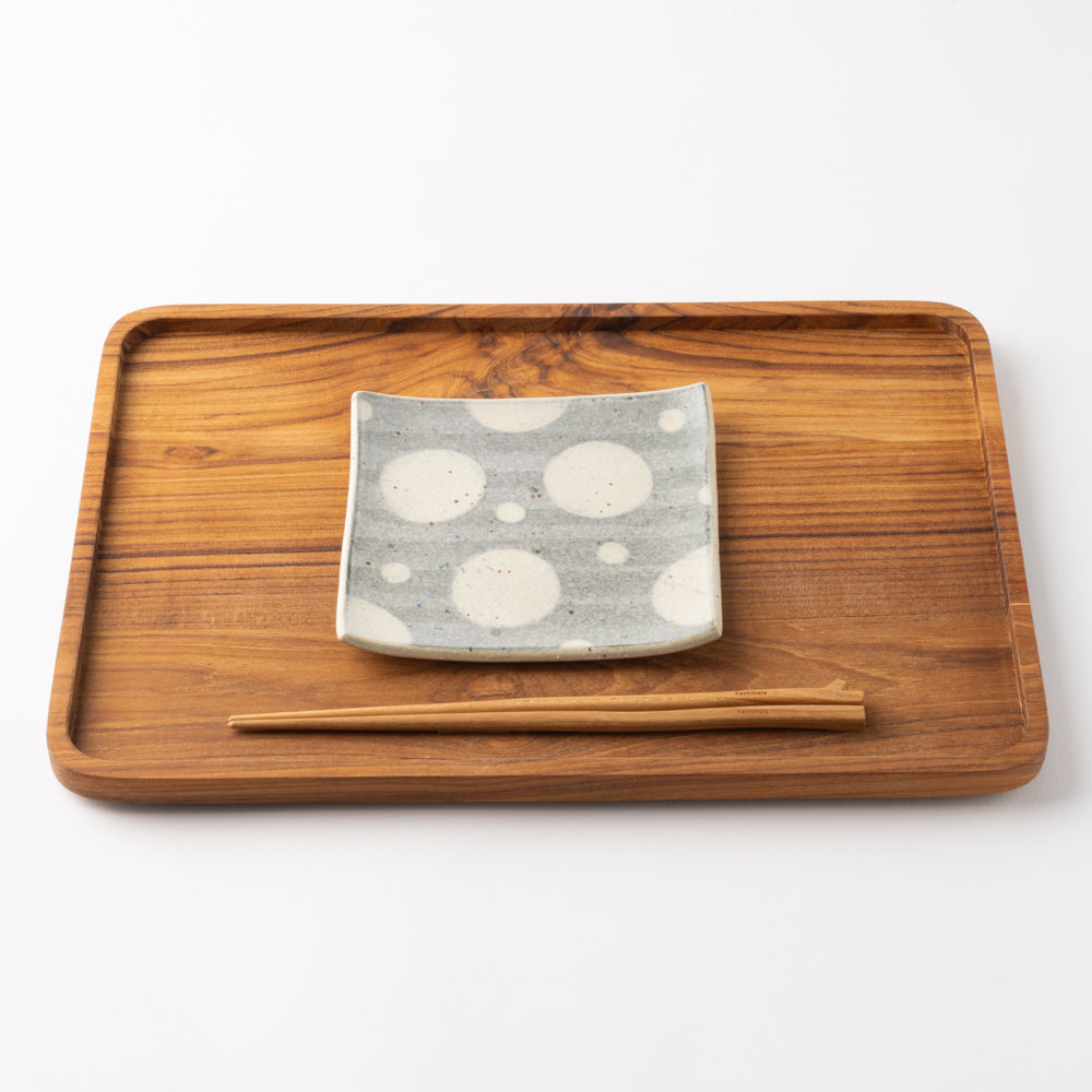 作家 添田ナオコ ドット 角皿 作家 添田ナオコ 陶磁器作家もの