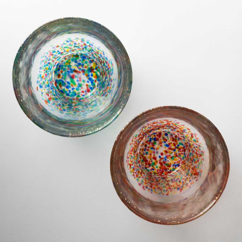 津軽びいどろ MATSURI まつり金彩 ロックグラスペア 津軽びいどろ ガラスもの