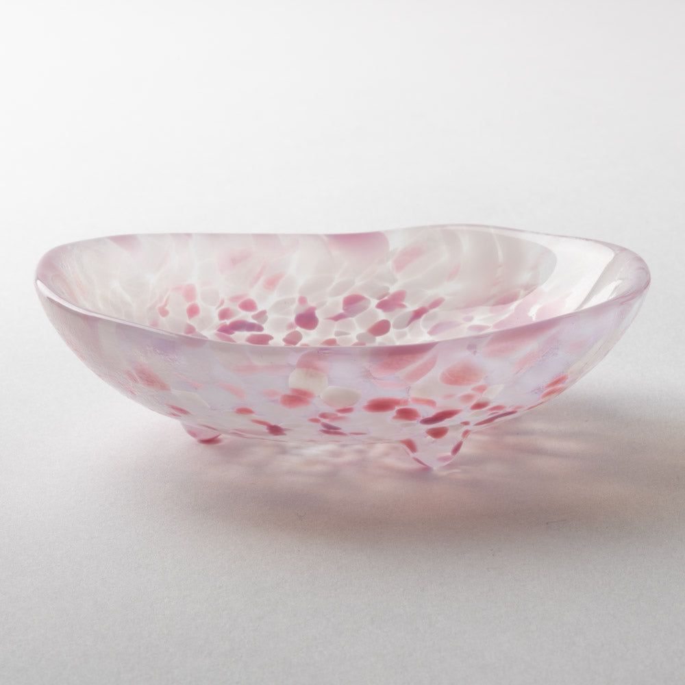 津軽びいどろ さくらさくら sakura 三つ足豆皿 津軽びいどろ ガラスもの