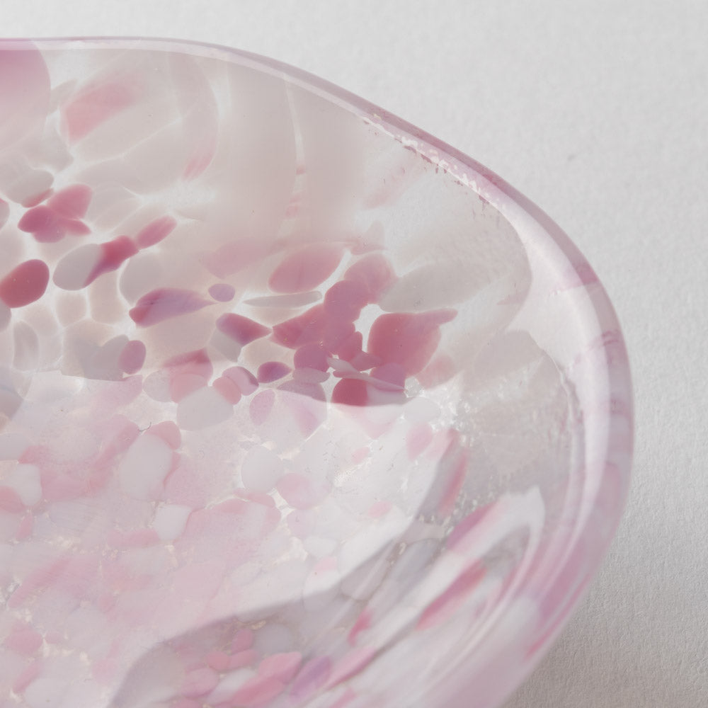 津軽びいどろ さくらさくら sakura 三つ足豆皿 津軽びいどろ ガラスもの