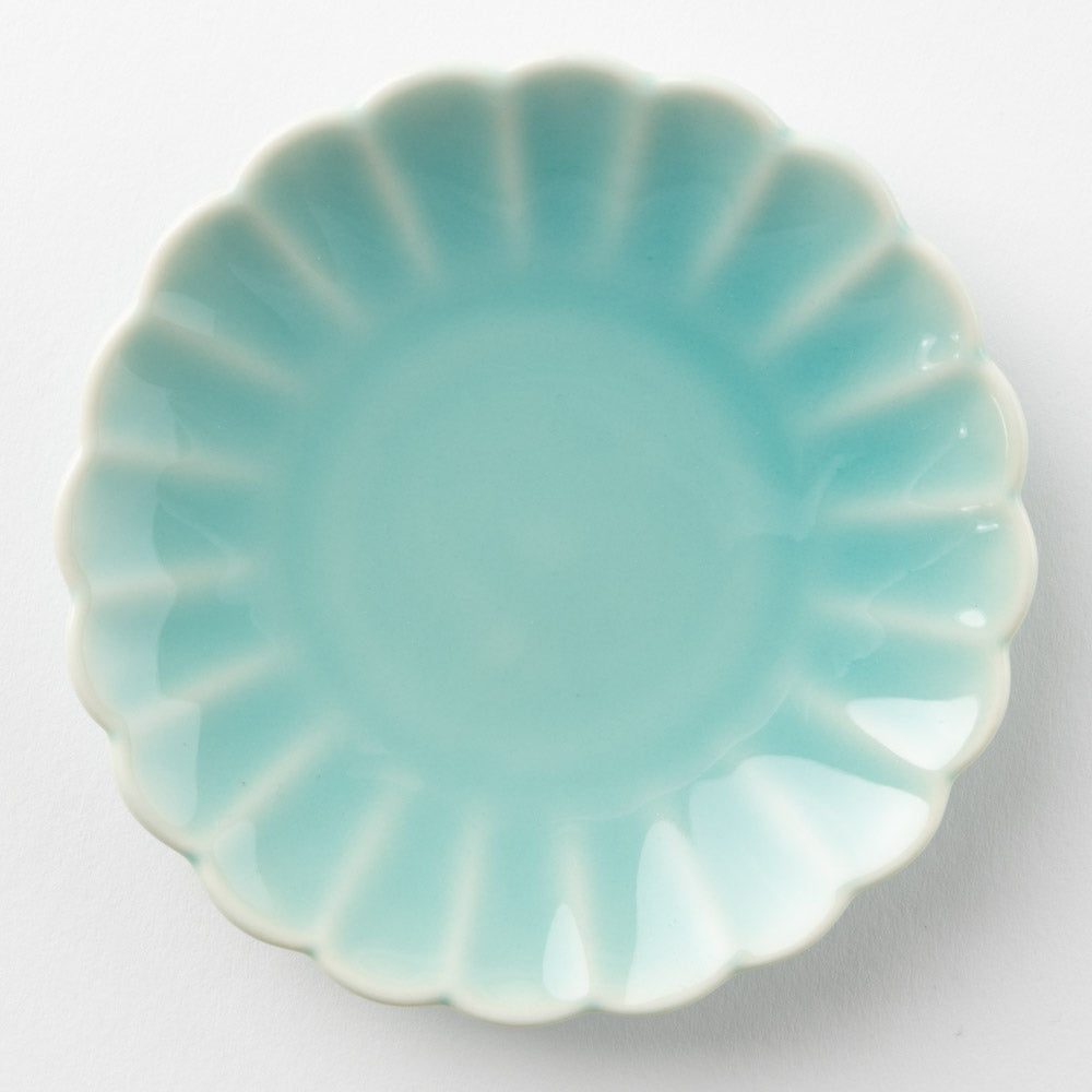 波佐見焼 和山窯 菊型小皿(ブルー) 波佐見焼 和山窯 波佐見焼