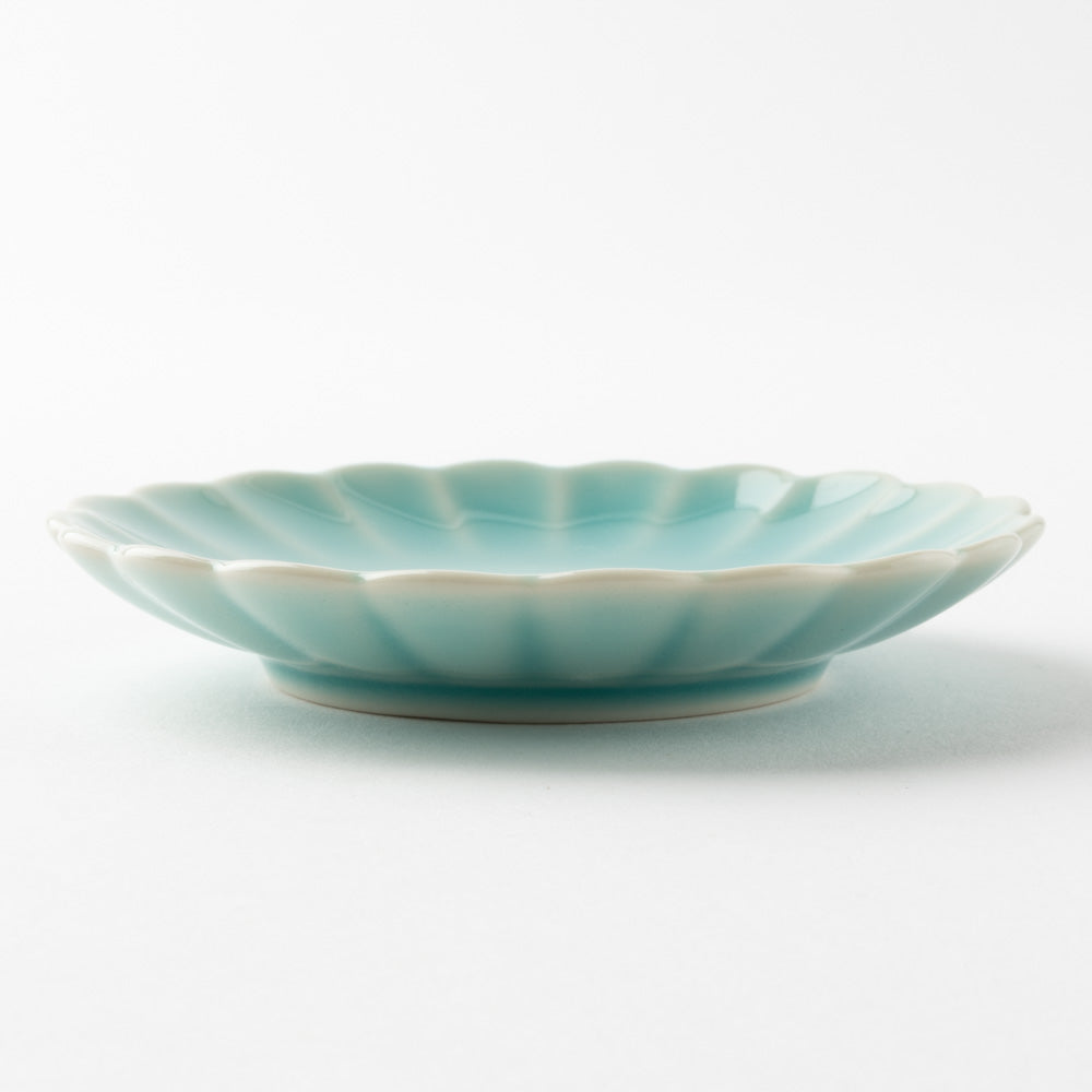 波佐見焼 和山窯 菊型小皿(ブルー) 波佐見焼 和山窯 波佐見焼