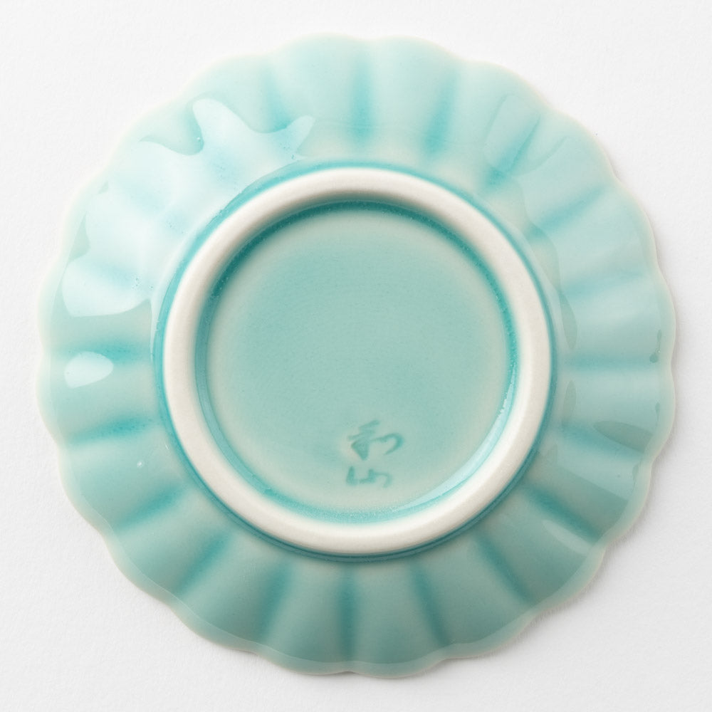 波佐見焼 和山窯 菊型小皿(ブルー) 波佐見焼 和山窯 波佐見焼