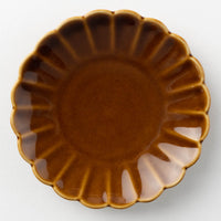 波佐見焼 和山窯 菊型小皿(アメ) 波佐見焼 和山窯 波佐見焼