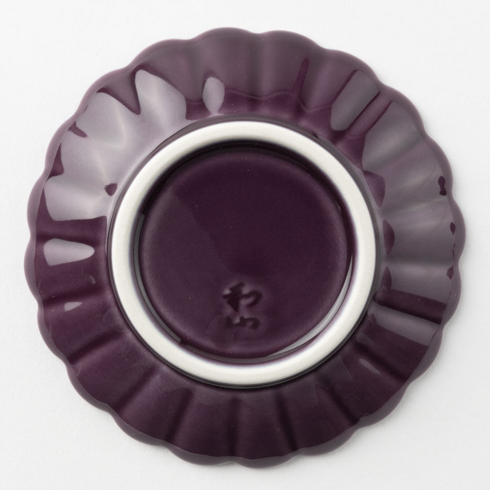 波佐見焼 和山窯 菊型小皿(パープル) 波佐見焼 和山窯 波佐見焼