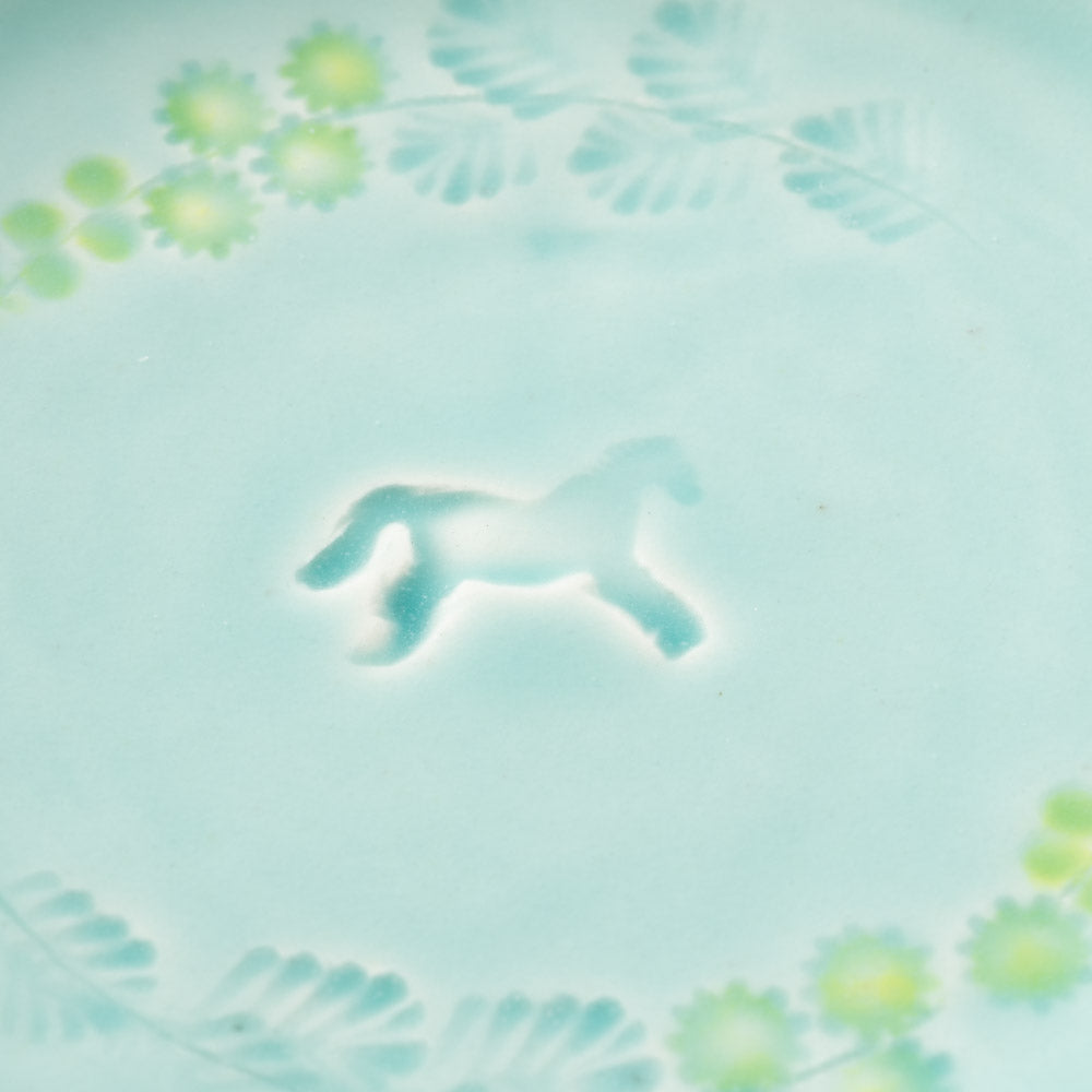 作家 梶山友里 豆皿(ミモザ水色) 作家 梶山友里 陶磁器作家もの