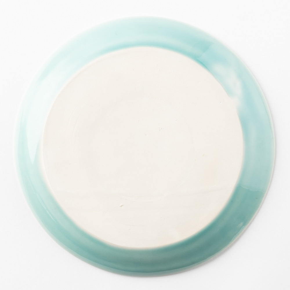 作家 梶山友里 ミモザの大皿6寸(ミモザ水色) 作家 梶山友里 陶磁器作家もの