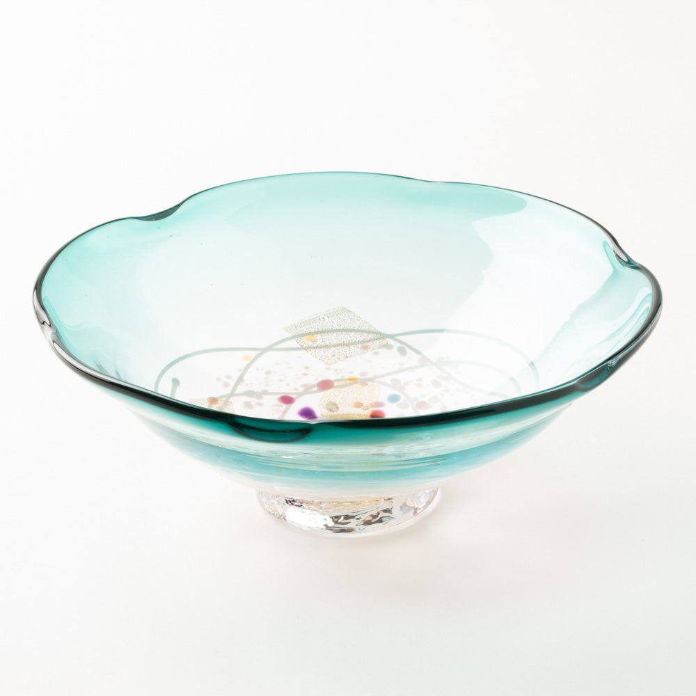 作家 栗原瑠璃華 華舞 中鉢(ラグーン) ガラス作家 栗原瑠璃華 ガラスもの