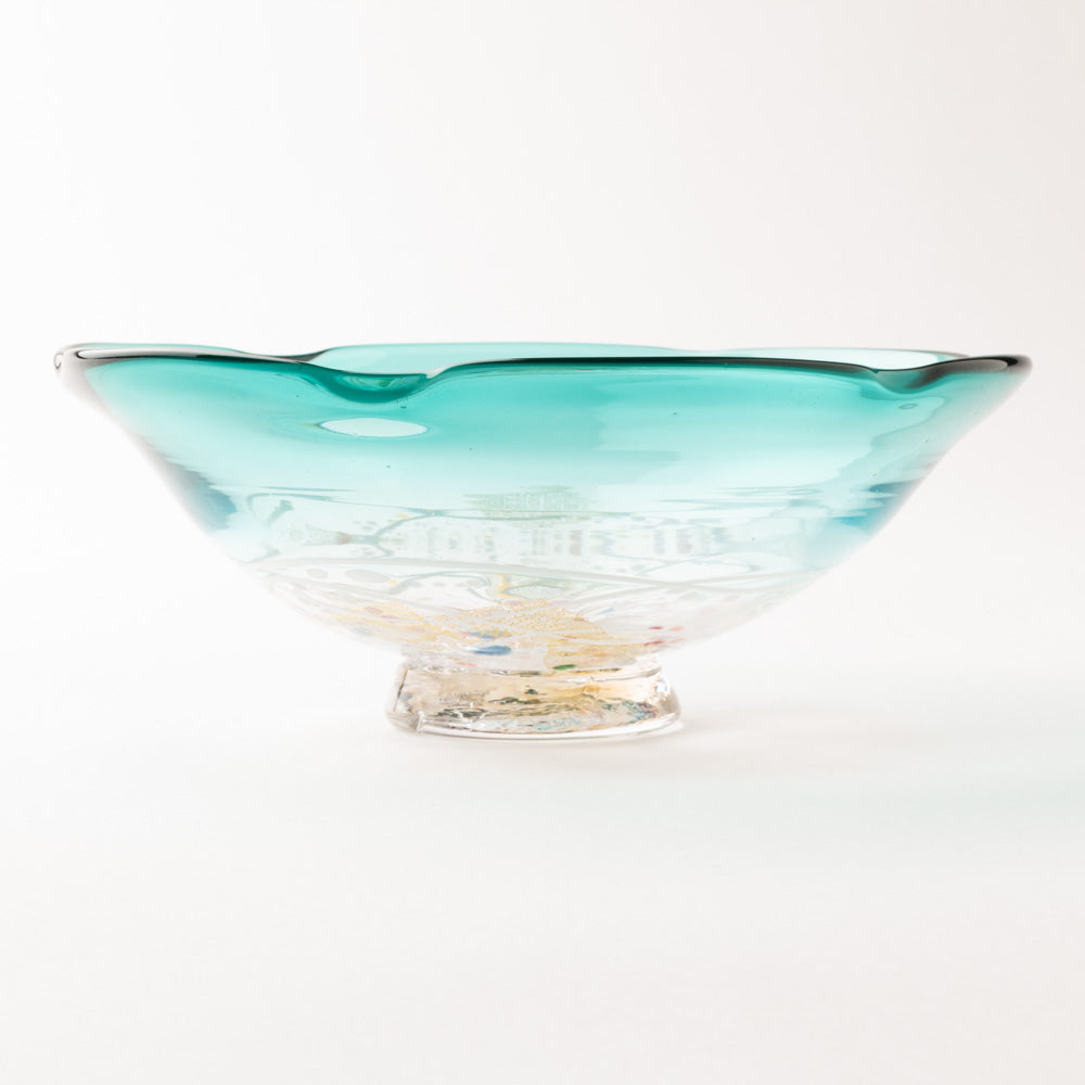 作家 栗原瑠璃華 華舞 中鉢(ラグーン) ガラス作家 栗原瑠璃華 ガラスもの