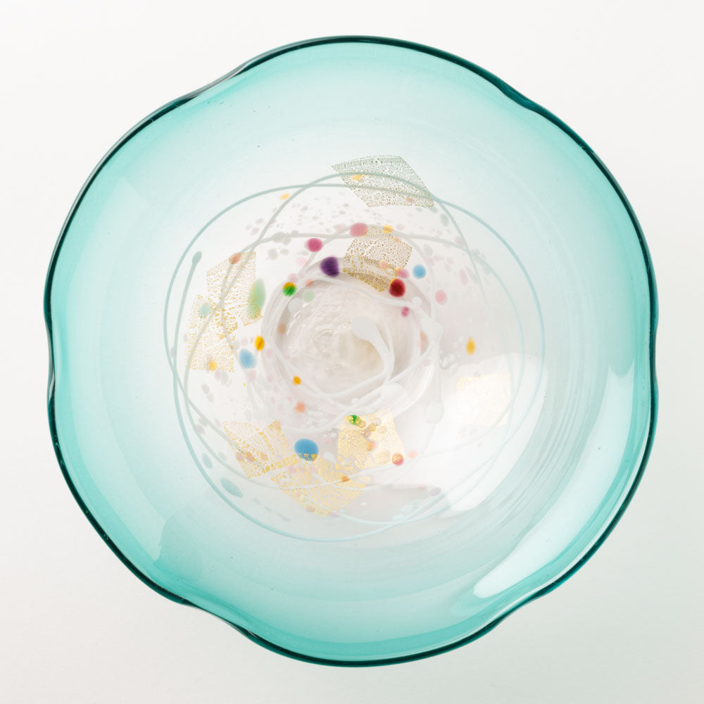 作家 栗原瑠璃華 華舞 中鉢(ラグーン) ガラス作家 栗原瑠璃華 ガラスもの