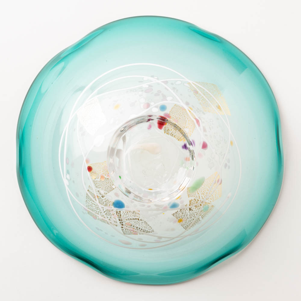 作家 栗原瑠璃華 華舞 中鉢(ラグーン) ガラス作家 栗原瑠璃華 ガラスもの