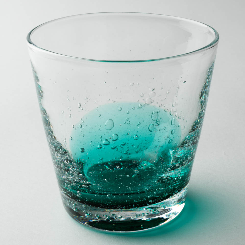 ガラス作家 村石信茂 ピーコック ロックグラス(大) さざ波硝子店 ガラスもの