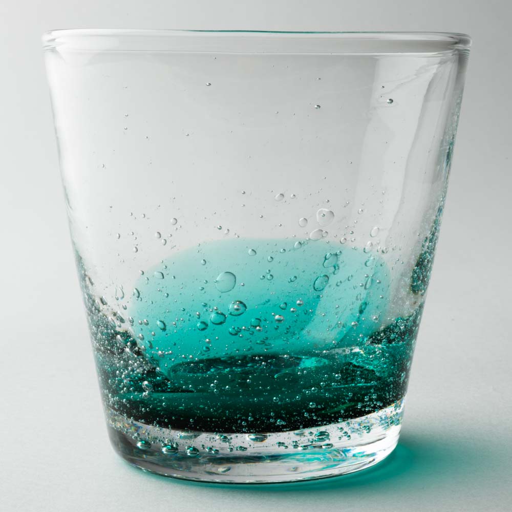 ガラス作家 村石信茂 ピーコック ロックグラス(大) さざ波硝子店 ガラスもの