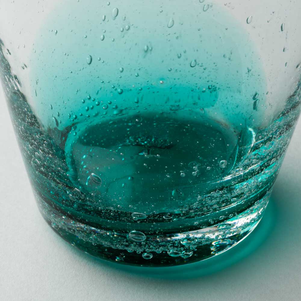 ガラス作家 村石信茂 ピーコック ロックグラス(小) さざ波硝子店 ガラスもの