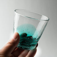 ガラス作家 村石信茂 ピーコック ロックグラス(小) さざ波硝子店 ガラスもの