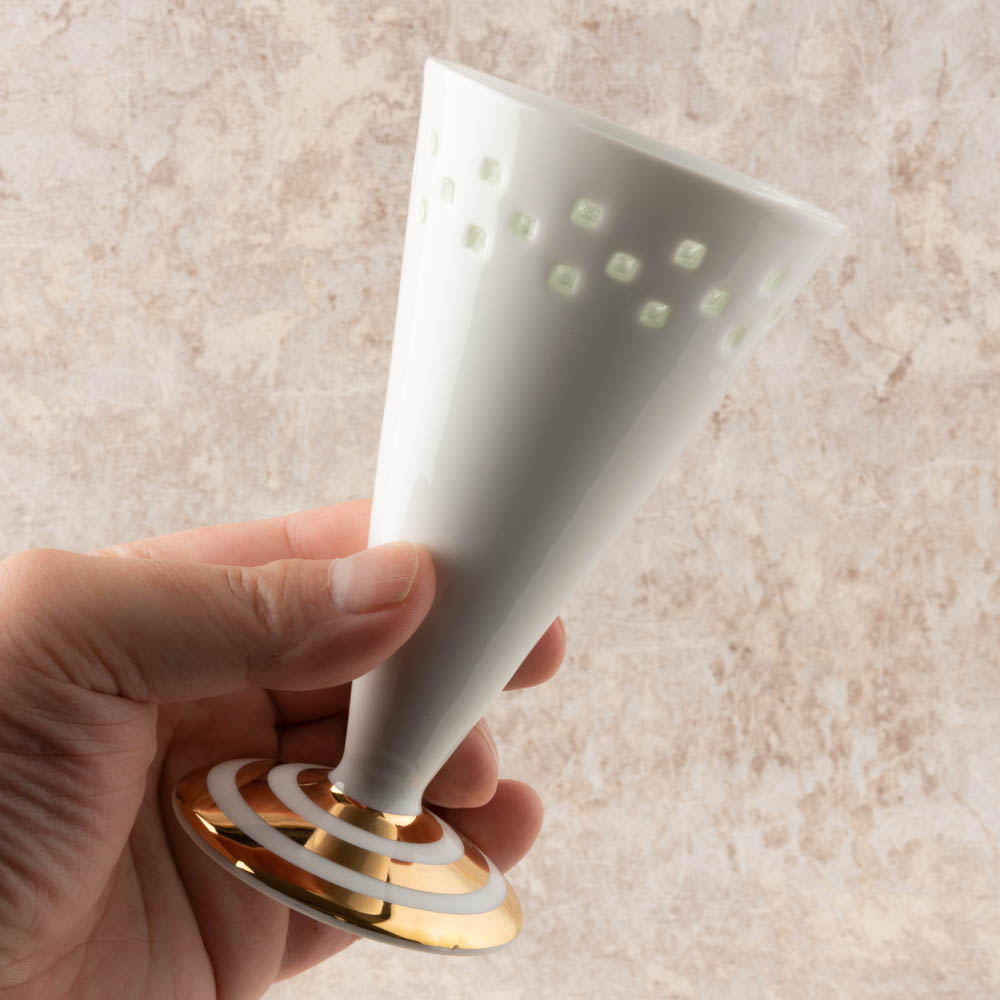 波佐見焼 丹心窯 水晶スクエアライン ビールグラス小(ゴールド) 波佐見焼 丹心窯 波佐見焼