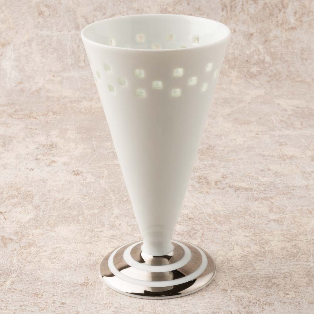 波佐見焼 丹心窯 水晶スクエアライン ビールグラス小(プラチナ) 波佐見焼 丹心窯 波佐見焼