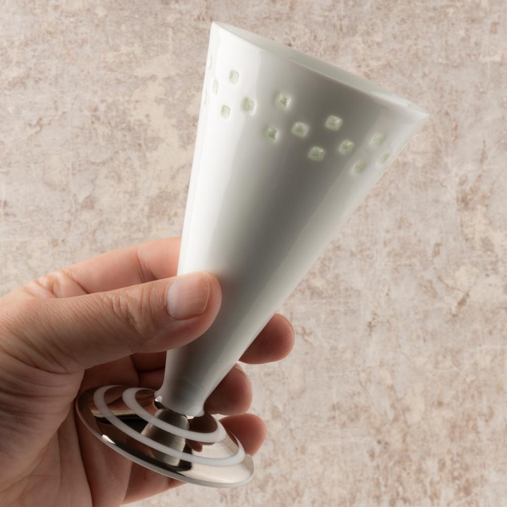 波佐見焼 丹心窯 水晶スクエアライン ビールグラス小(プラチナ) 波佐見焼 丹心窯 波佐見焼