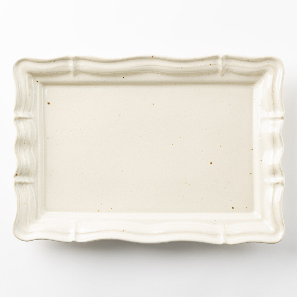 土本製陶所 レリーフレクタングルL アンティークホワイト ¥9,900 大人